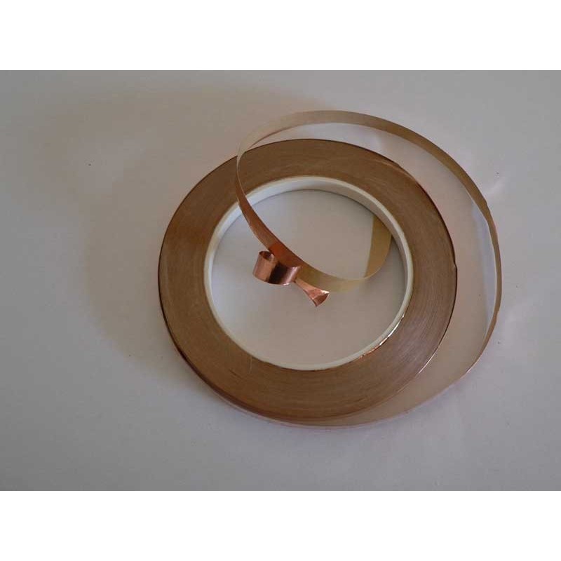 Ruban de feuille de cuivre, 2 feuilles de cuivre avec adhésif conducteur à  double ruban de cuivre pour adhésif conducteur de vitrail