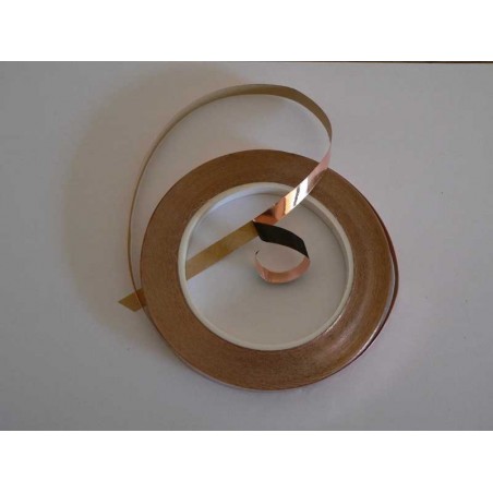 Ruban de feuille de cuivre adhésif simple avec colle noire, masquage EMI,  largeur 4mm, 5mm, 6mm